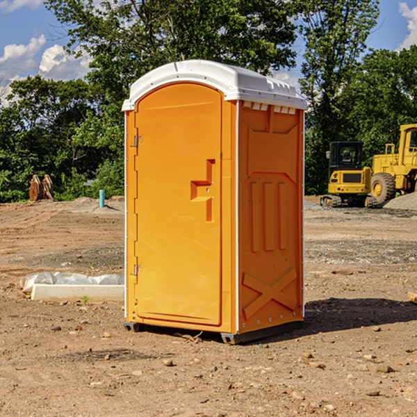 how often are the portable restrooms cleaned and serviced during a rental period in Orange